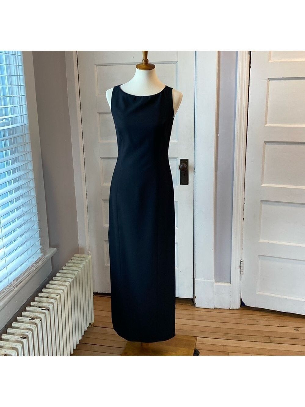 Vintage Abs By Allen Schwartz Black Illusion Back Dress, Size 6